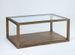 Table basse verre et bois massif foncé 110 cm - Photo n°1