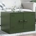 Table basse vert olive 67x50x44 cm acier - Photo n°1