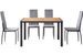 Table bois clair et 4 chaises velours gris pieds métal noir Arber - Photo n°4