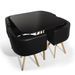 Table bois noir et 4 chaises similicuir noir Paolo - Photo n°1