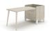 Table bureau avec coffre dessin bois clair et pieds blanc - Photo n°1