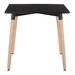 Table carrée 80 cm noir brillant et pieds bois naturel Welly - Photo n°2