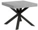 Table carrée 90x90 cm extensible 90 à 184 cm gris ciment et pieds arrondis entrelacés anthracite Karzy - Photo n°1