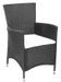 Table carrée et 12 chaises de jardin résine tressée noir coussins blanc Mik - Photo n°6