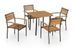Table carrée et 4 chaises de jardin acacia clair Palino - Photo n°1