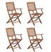 Table carrée et 4 chaises de jardin acacia clair Polina - Photo n°4