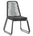 Table carrée et 4 chaises de jardin métal et résine tressée noir Randy - Photo n°2