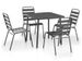 Table carrée et 4 chaises de jardin métal gris Pretty - Photo n°1