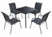Table carrée et 4 chaises de jardin métal noir Pounky - Photo n°1