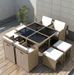 Table carrée et 4 chaises de jardin résine tressée beige Iris - Photo n°2