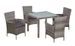 Table carrée et 4 chaises de jardin résine tressée gris Mik - Photo n°1