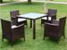 Table carrée et 4 chaises de jardin résine tressée marron Mik - Photo n°2