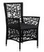 Table carrée et 4 chaises de jardin résine tressée noir coussins gris Kaila - Photo n°4