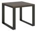 Table carrée extensible 4 à 6 places L 90 à 180 cm bois foncé avec cadre et pieds métal anthracite Likro - Photo n°3