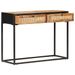 Table console 100x35x75 cm Bois de manguier et canne naturelle - Photo n°4