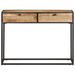 Table console 100x35x75 cm Bois de manguier et canne naturelle - Photo n°5