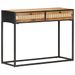 Table console 100x35x75 cm Bois de manguier et canne naturelle - Photo n°8