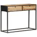 Table console 100x35x75 cm Bois de manguier et canne naturelle - Photo n°9