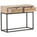 Table console 100x35x76 cm Bois de manguier et canne naturelle - Photo n°4