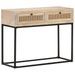 Table console 100x35x76 cm Bois de manguier et canne naturelle - Photo n°9