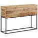 Table console 110x30x75 cm bois de manguier massif brut et fer - Photo n°1