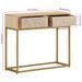 Table console 90x30x76 cm bois massif de manguier et fer - Photo n°9