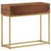 Table console 90x30x76 cm bois massif de manguier et fer - Photo n°5