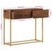 Table console 90x30x76 cm bois massif de manguier et fer - Photo n°9