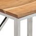 Table console argenté acier inoxydable et bois massif d'acacia - Photo n°4