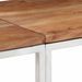 Table console argenté acier inoxydable et bois massif d'acacia - Photo n°5