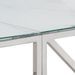 Table console argenté acier inoxydable et verre trempé - Photo n°5