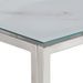 Table console argenté acier inoxydable et verre trempé - Photo n°4