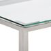 Table console argenté acier inoxydable et verre trempé - Photo n°4