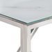 Table console argenté acier inoxydable et verre trempé - Photo n°4