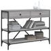 Table console avec tiroirs et étagères gris bois d'ingénierie - Photo n°3