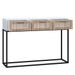 Table console blanc 105x30x75 cm bois d'ingénierie et fer - Photo n°5