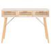 Table console Blanc 105x30x75 cm Bois massif pin /rotin naturel - Photo n°3