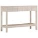 Table console blanc 110x35x75 cm bois de manguier solide - Photo n°1