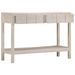 Table console blanc 110x35x75 cm bois de manguier solide - Photo n°5