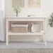 Table console Blanc 110x40x75 cm Bois de pin solide - Photo n°1