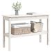 Table console Blanc 110x40x75 cm Bois de pin solide - Photo n°3