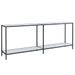 Table console Blanc 200x35x75,5 cm Verre trempé - Photo n°2