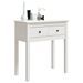 Table console Blanc 70x35x75 cm Bois massif de pin - Photo n°4