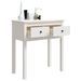 Table console Blanc 70x35x75 cm Bois massif de pin - Photo n°5