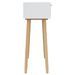 Table console Blanc 80x30x75 cm Bois massif pin /rotin naturel - Photo n°5