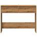 Table console chêne artisanal 100x35x76,5 cm bois d'ingénierie - Photo n°4