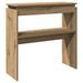 Table console chêne artisanal 80x30x80 cm bois d'ingénierie - Photo n°2