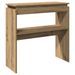 Table console chêne artisanal 80x30x80 cm bois d'ingénierie - Photo n°6