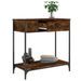 Table console chêne fumé 75x34,5x75 cm bois d'ingénierie - Photo n°4