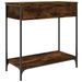 Table console chêne fumé 75x34,5x75 cm bois d'ingénierie - Photo n°8